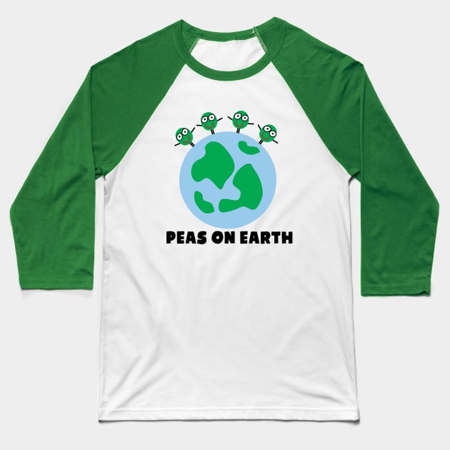 PEAS ON EARTH Baseball T-Shirt by toddgoldmanart